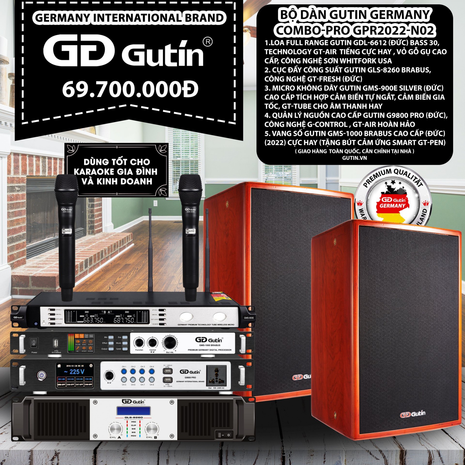 Bộ Dàn Karaoke Gutin Germanny Compo-PRO GPR2022-N02