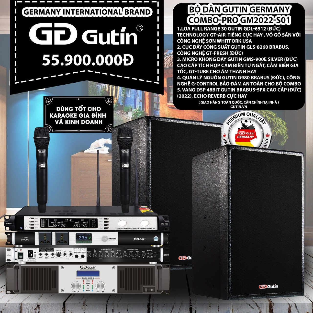 Bộ Dàn Karaoke Gutin Germanny Compo-PRO GM2023-S01