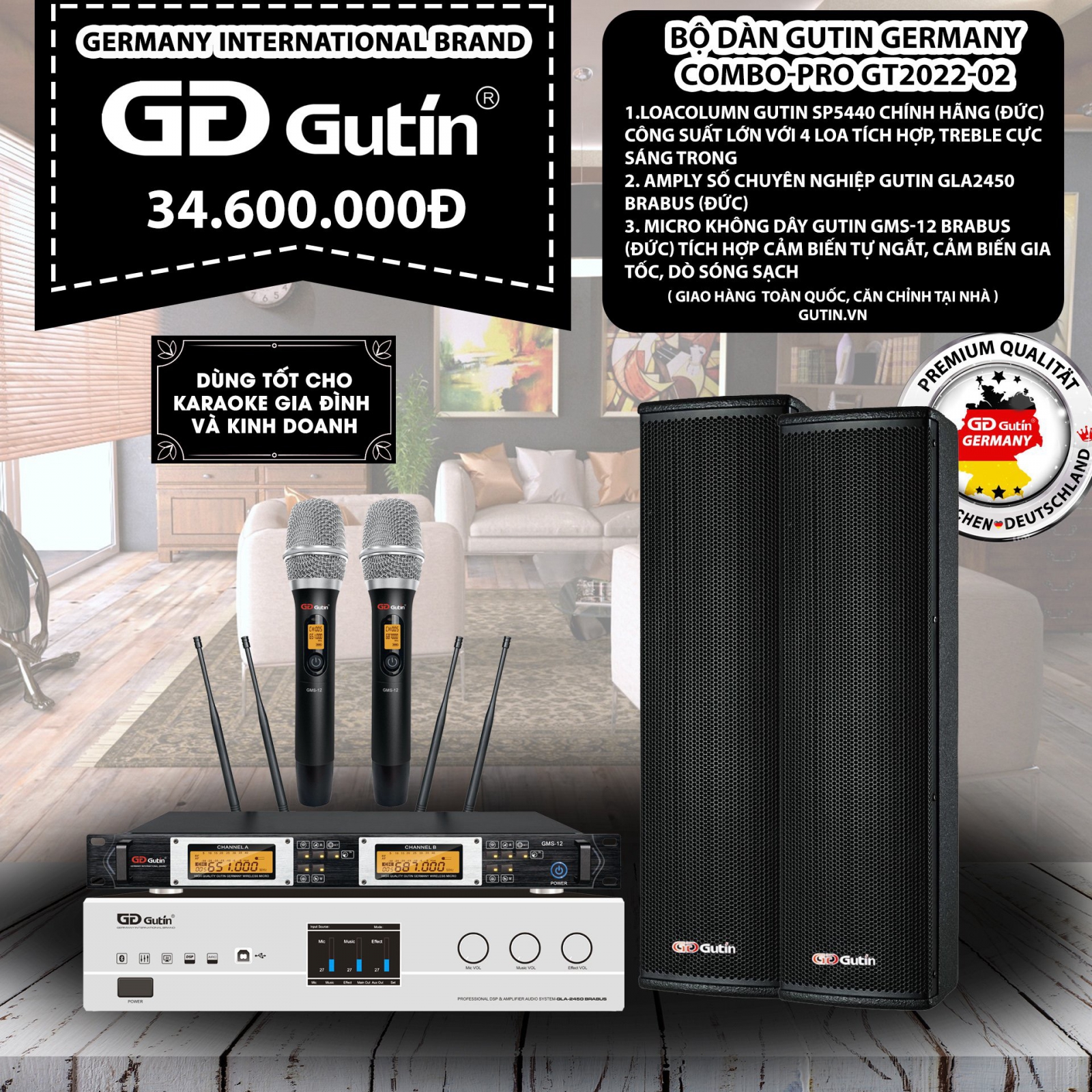 Bộ Dàn Karaoke Gutin Germanny Compo-PRO GT2022-02