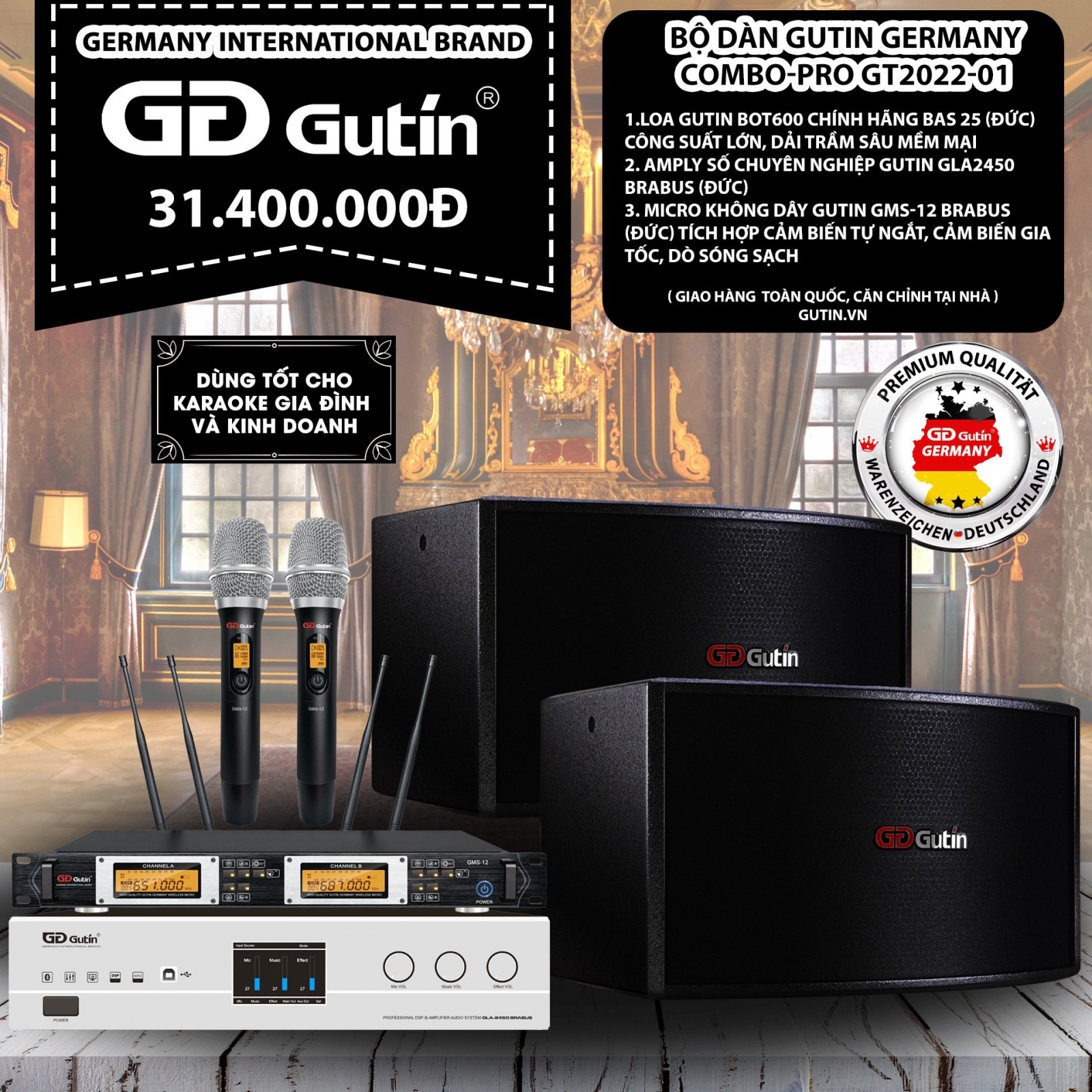 Bộ Dàn Karaoke Gutin Germanny Compo-PRO GT2022-01