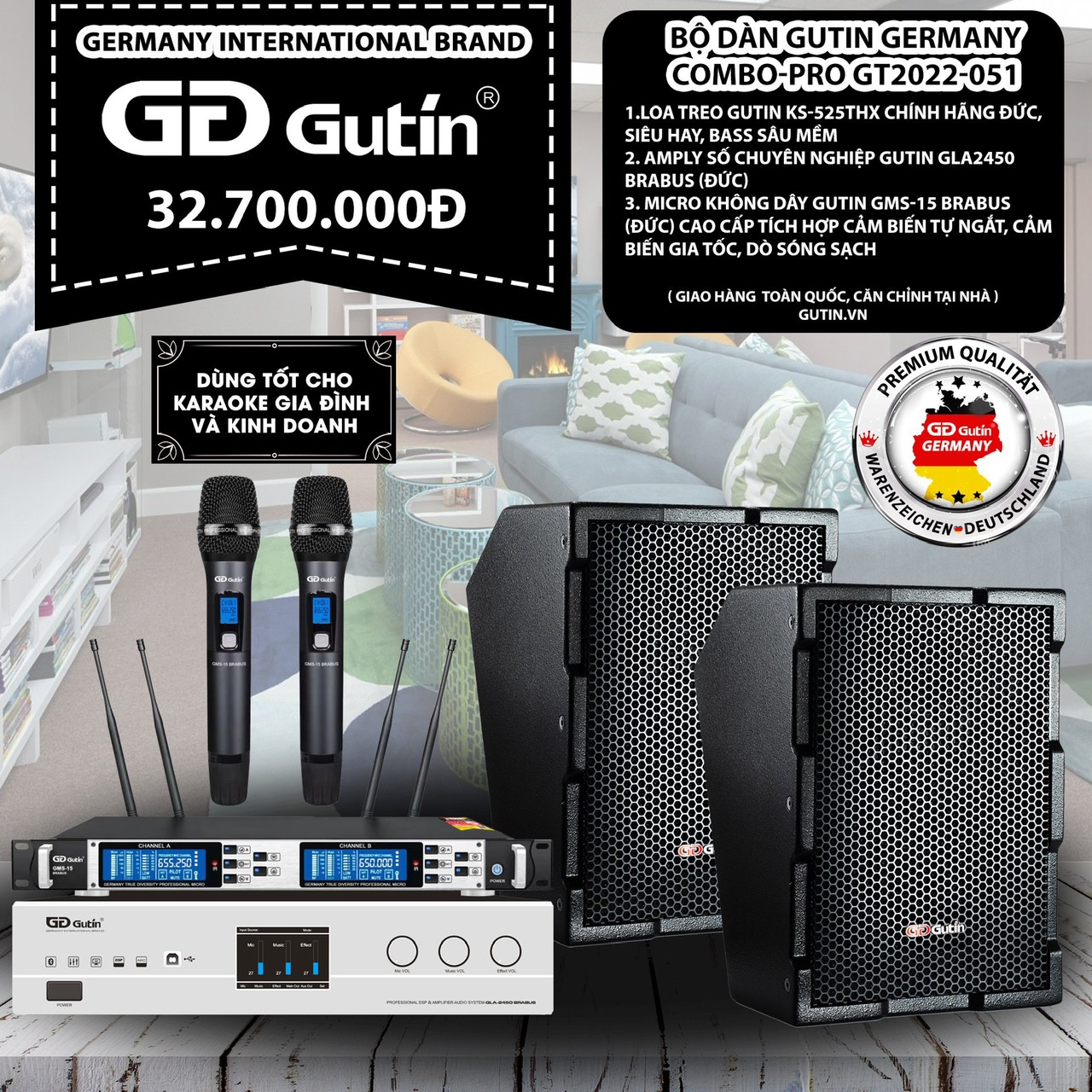 Bộ Dàn Karaoke Gutin Germanny Compo-PRO GT2022-051