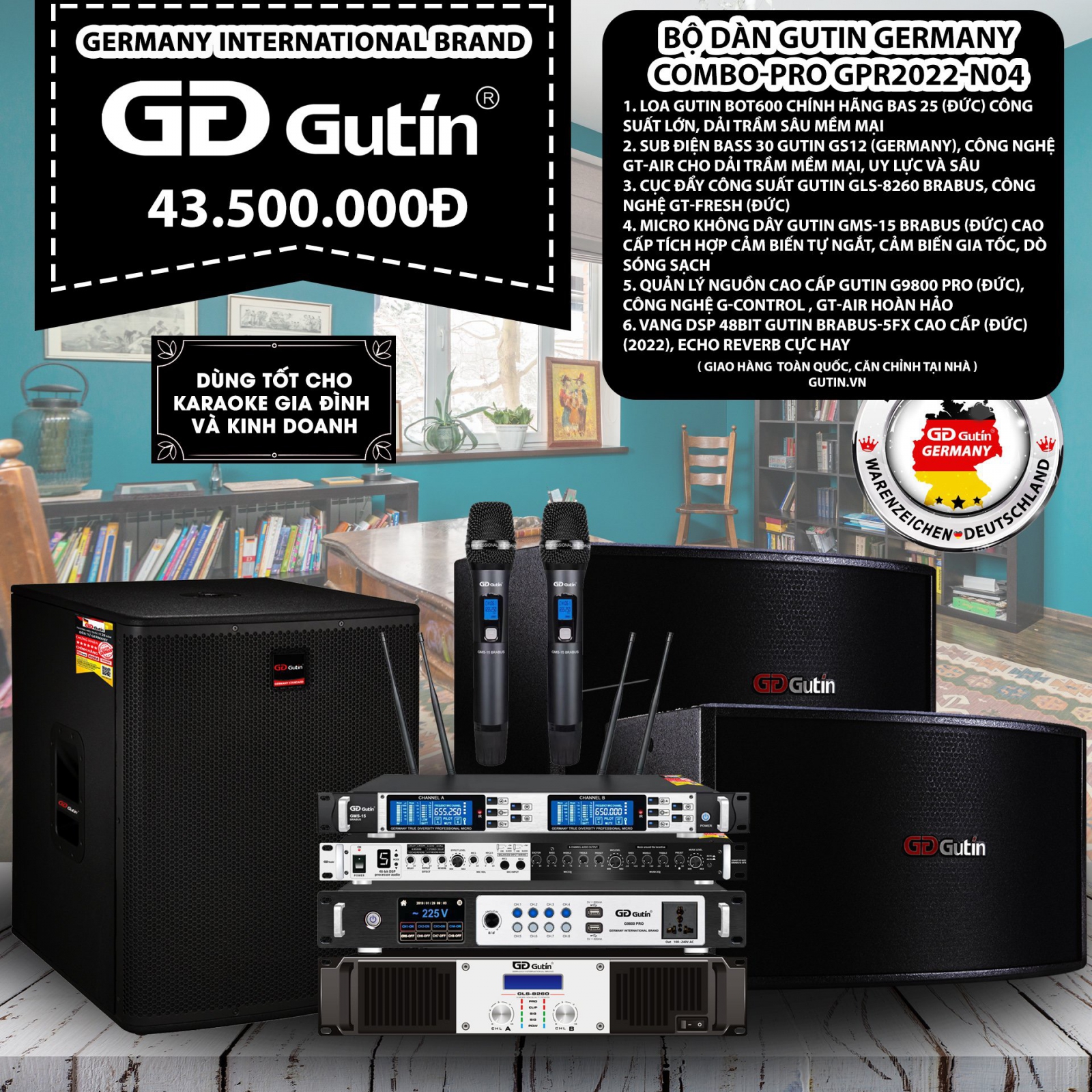 Bộ Dàn Karaoke Gutin Germanny Compo-PRO GPR2022-N04