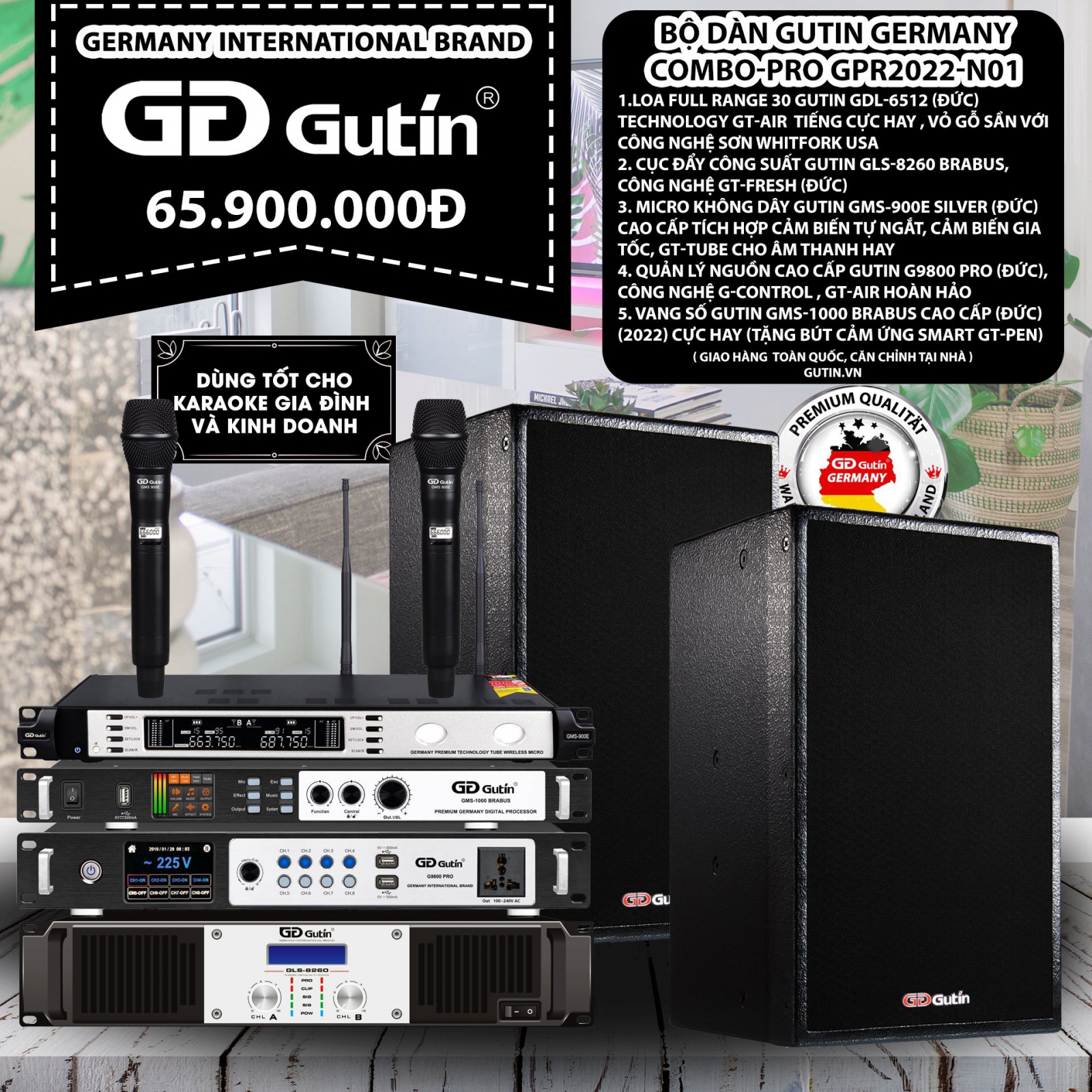 Bộ Dàn Karaoke Gutin Germanny Compo-PRO GPR2022-N01
