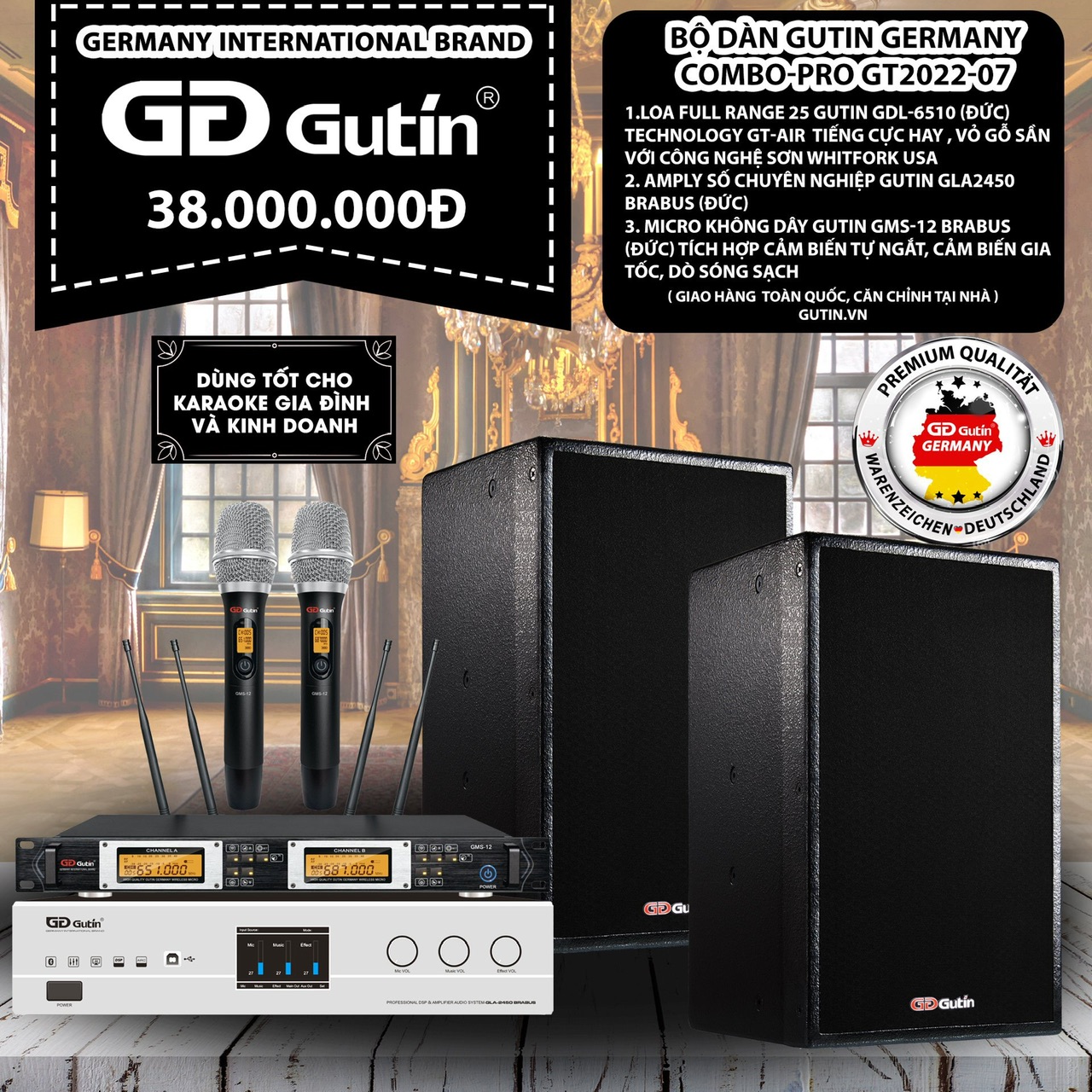 Bộ Dàn Karaoke Gutin Germanny Compo- PRO GT2022-07