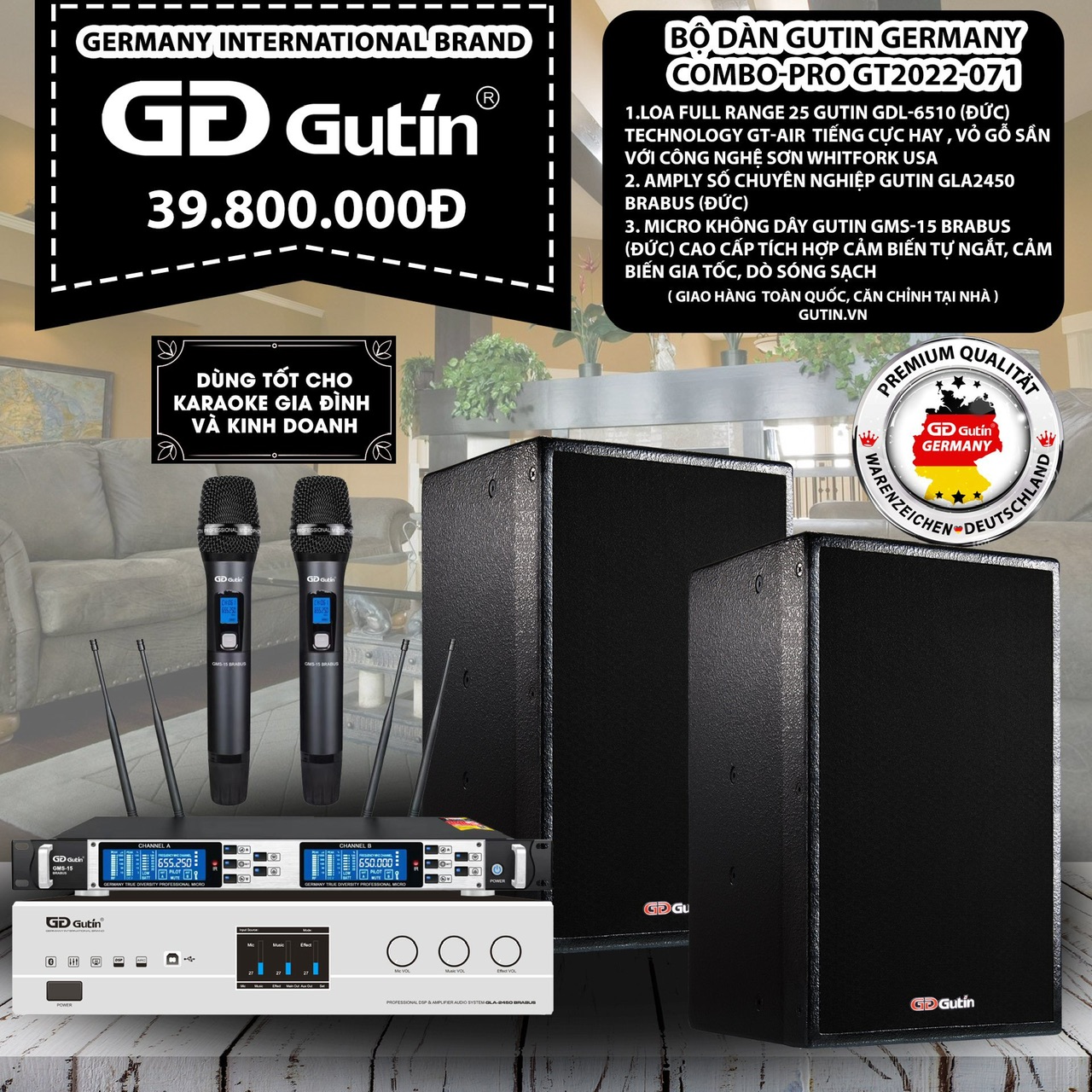 Bộ Dàn Karaoke Gutin Germanny Compo-PRO GT2022-071