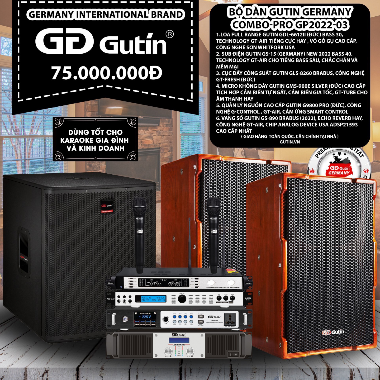 Bộ Dàn Karaoke Gutin Germanny Compo-PRO GP2022-03